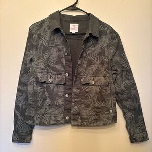 Women's Green Palm Leaf Print Jacket Lularoe size large